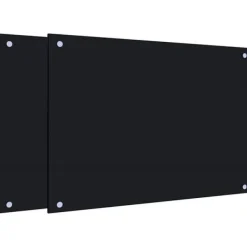 Stänkskydd i härdat glas 2-pack | Färg: Svart | Storlek: 70x50 cm