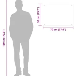Stänkskydd i härdat glas 2-pack | Färg: Svart | Storlek: 70x50 cm