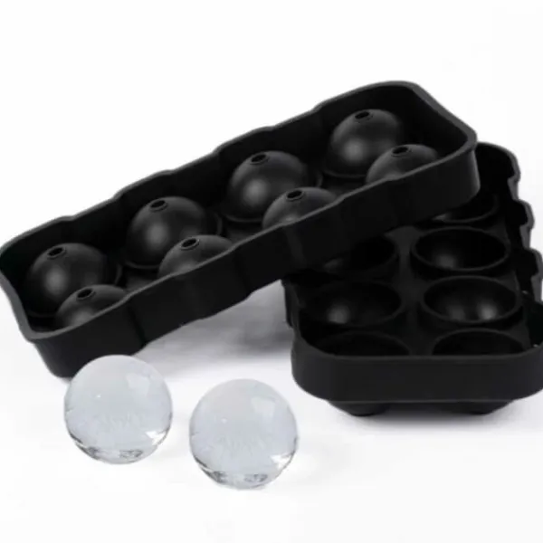 Isformar-Stor Silikon Isform för 8st Isbollar Runda Isbitar Kulor