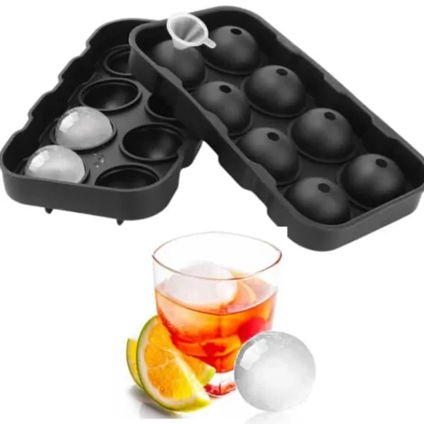 Isformar-Stor Silikon Isform för 8st Isbollar Runda Isbitar Kulor