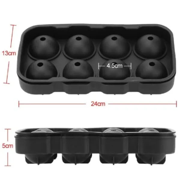 Isformar-Stor Silikon Isform för 8st Isbollar Runda Isbitar Kulor