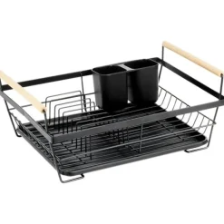 Diskställ & Torkställ-Stora Stående Diskavloppsbrickor Bestick Svart Metall 45 cm