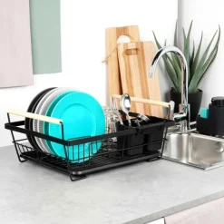 Diskställ & Torkställ-Stora Stående Diskavloppsbrickor Bestick Svart Metall 45 cm