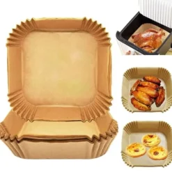 Bakning-STORPACK Fyrkantiga Air Fryer Papper 300-pack för Luftfritös 17cm
