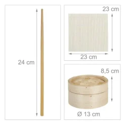 Sushi-tillverkningsset, Bambu, 23x23 cm, Natur