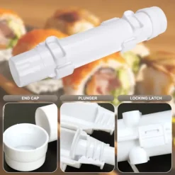 Sushimattor-Sushitillverkningsset, sushitillverkningsrulle, DIY-sushitillverkning, sushiverktyg för nybörjare för att göra sushi snabbt (vit)