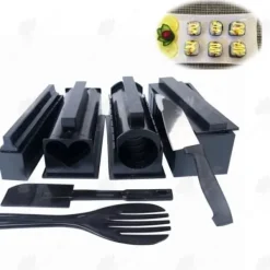 Sushimattor-Sushiverktyg - HTBE® - Set med 10 delar - Plast ABS - Svart färg - Praktisk design