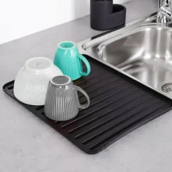 Diskställ & Torkställ-Svart diskmatta 39,5x30,5 cm