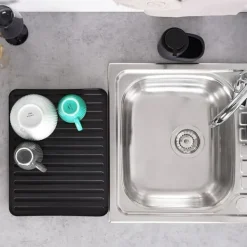 Diskställ & Torkställ-Svart diskmatta 39,5x30,5 cm