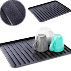 Diskställ & Torkställ-Svart diskmatta 39,5x30,5 cm