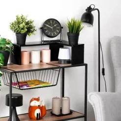 Köksorganiserare-Svart hörnhylla för kök 47x32x15,5 cm