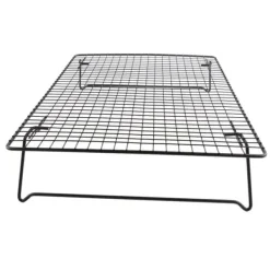 Avsvalningsgaller-Svart järnkylställ för bröd, kakor, kakor - ugnstillbehör för efterrätt, kafé, bageri