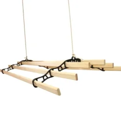 Takhängd Tvättställning - Svart - 1,8 m | Torkställning i Trä Torkhiss Takmonterad Snedtak Horisontellt Tak Hängande Modern Design Stilren Svart Beige | CDON