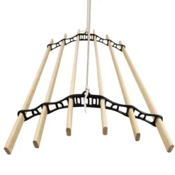 Takhängd Tvättställning - Svart - 1,5 m | Torkställning i Trä Torkhiss Takmonterad Snedtak Horisontellt Tak Hängande Modern Design Stilren Svart Beige | CDON