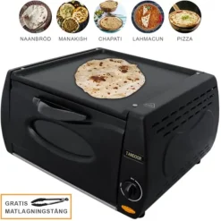 Grillar-Tandoor Bänkugn Ugn Mini Pizza Chapati Roti Lahmacun Manakish Naan Brödmaskin Elektrisk Tandoori Takeaway Köksapparat Toppplatta Non-Stick Aluminium | CDON