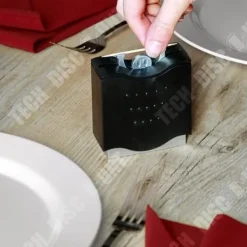 Köksorganiserare-Tandpetare Dispenser - LUNAVO - Grå - 8,5 cm - Praktisk - Chic