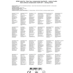 Ölkranar-Tappkran - Nordic, utan kompensator skaft 5/8 + stout munstycke, Length-11:65 mm