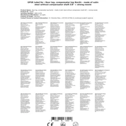 Ölkranar-Tappkran - Nordic, utan kompensator skaft 5/8 + stout munstycke, Length-11:65 mm