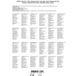 Tappkran med flödesreglering tillverkad av krom nickelstål och ABS-plast, svart