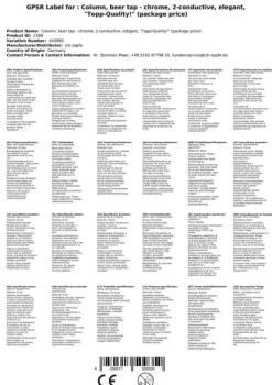 Tapptorn, Öltorn, Ölkran, Ölstolpe, Ölkolumn krom 2-vägs, elegant, toppkvalitet! (Paketpris)