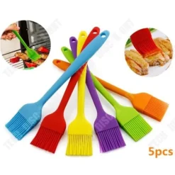 Bakpenslar-TD® 5 delar silikonborsteset - oljeborste för kök Högtemperaturbeständig BBQ-matkaka
