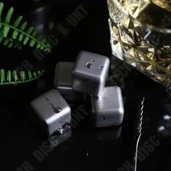 Whiskystenar-TD® 4 stycken whiskyisbitar i rostfritt stål - Högkylningsteknik - Återanvändbara iskuber - Alkohol och whiskytillbehör