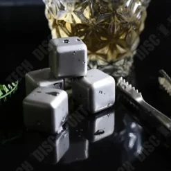 Whiskystenar-TD® 4 stycken whiskyisbitar i rostfritt stål - Högkylningsteknik - Återanvändbara iskuber - Alkohol och whiskytillbehör