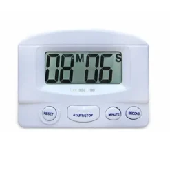 TD® elektronisk digital kökstimer - LCD Countdown Counter Alarm - Multifunktionell vit