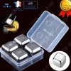 TD® Ice Cube Stone Whisky Återanvändbar rostfritt stål Alkoholvin Högkvalitativ present för män Dryckskylarset med 4