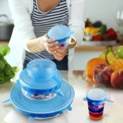 Skållock-TD® Silikon Stretch Lock Paket med 6 olika storlekar Rund form Ekonomisk Bra kvalitet Mikrovågsekonomi