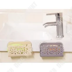 TD® Tvålkopp med sugkoppar för diskbänk eller tvättställ - duschtvålskål för smart förvaring av tvål, svampar