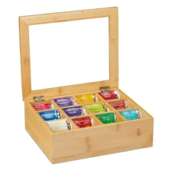 Tebryggare-Teaskrin, Bambu, 9x28x23 cm, Natur