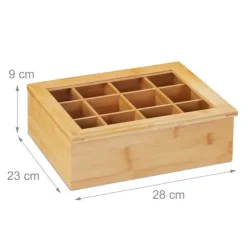 Tebryggare-Teaskrin, Bambu, 9x28x23 cm, Natur