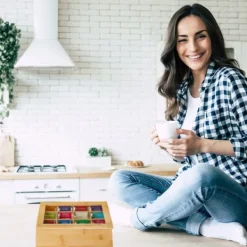 Tebryggare-Teaskrin, Bambu, 9x28x23 cm, Natur