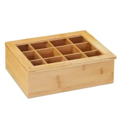 Tebryggare-Teaskrin, Bambu, 9x28x23 cm, Natur