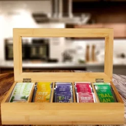 Tebryggare-Teaskrin, Bambu, 9x37x20 cm, Natur