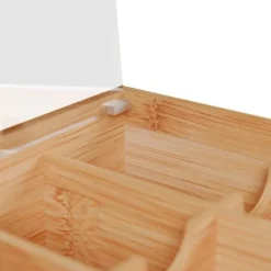 Förvaringsburkar-Teaskrin, 9,5x22x21,5 cm, Natur