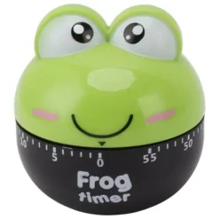 Äggklockor-tecknad maskintimer hög noggrannhet justerbar 60 minuter mekanisk köksmakningtimer för köksstudier grön