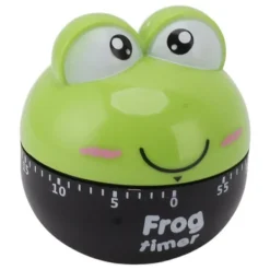 Äggklockor-tecknad maskintimer hög noggrannhet justerbar 60 minuter mekanisk köksmakningtimer för köksstudier grön