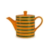 Kaffe- & Tekannor-Teiera i stengods orange och grön 850ml