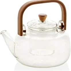 Kaffe- & Tekannor-Tekanna - ANDREA HOUSE - Glas med bambuhandtag - 1L - Filter inkluderet - Til 3 til 4 personer