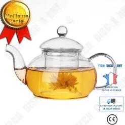 Tekanna - Transparent - 600ML - Värmetålig - Med filter - För vuxna