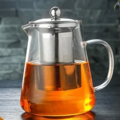 Kaffe- & Tekannor-Tekanna av glas - 1300 ml kapacitet, värmebeständigt, ergonomiskt handtag - perfekt för lösblad och blommande te