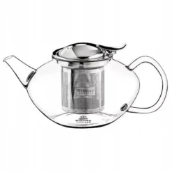 Tekanna Glas 1050 ml – Diskmaskinssäker Värmebeständig Tebryggare med Filter i Rostfritt Stål för Gas- och Elspis