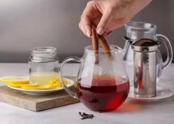 Tebryggare-Tekanna Glas 1300 ml – Värmebeständig Tebryggare med Rostfritt Filter