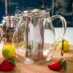 Tebryggare-Tekanna Glas 1300 ml – Värmebeständig Tebryggare med Rostfritt Filter