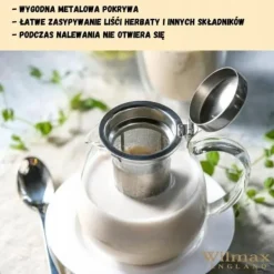 Tebryggare-Tekanna Glas 1300 ml – Värmebeständig Tebryggare med Rostfritt Filter