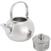 Tekanna i rostfritt stål i 304, platt botten, induktionskokare, vattenkokare, tekanna med filter, silver, 16 cm, 1,2 l