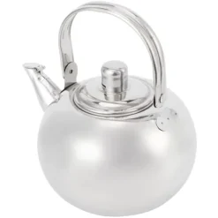 Tekanna i rostfritt stål i 304, platt botten, induktionskokare, vattenkokare, tekanna med filter, silver, 16 cm, 1,2 l