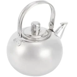 Tekanna i rostfritt stål i 304, platt botten, induktionskokare, vattenkokare, tekanna med filter, silver, 16 cm, 1,2 l